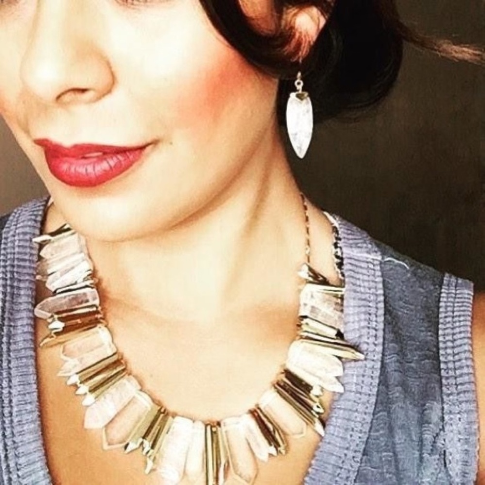 ::S&D~RARE~Aria Quartz Crystal Drop Earrings - Picture 2 of 5